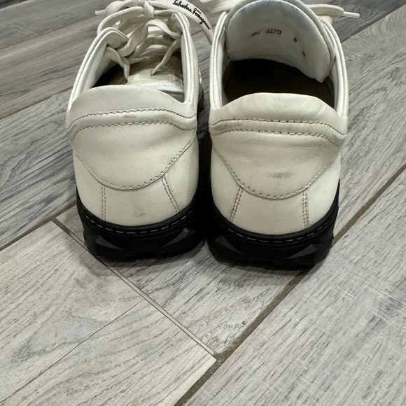 Salvatore Ferragamo Cube leather low-top sneakers size 8 - Picture 5 of 13